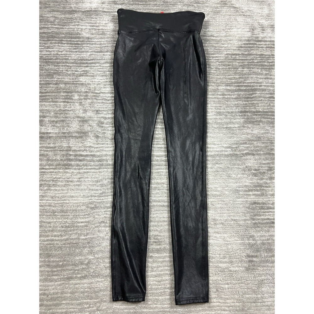 Spanx‎ by Sara Blakely Leggings Womens Small Black Leather Look Ankle - Picture 7 of 13